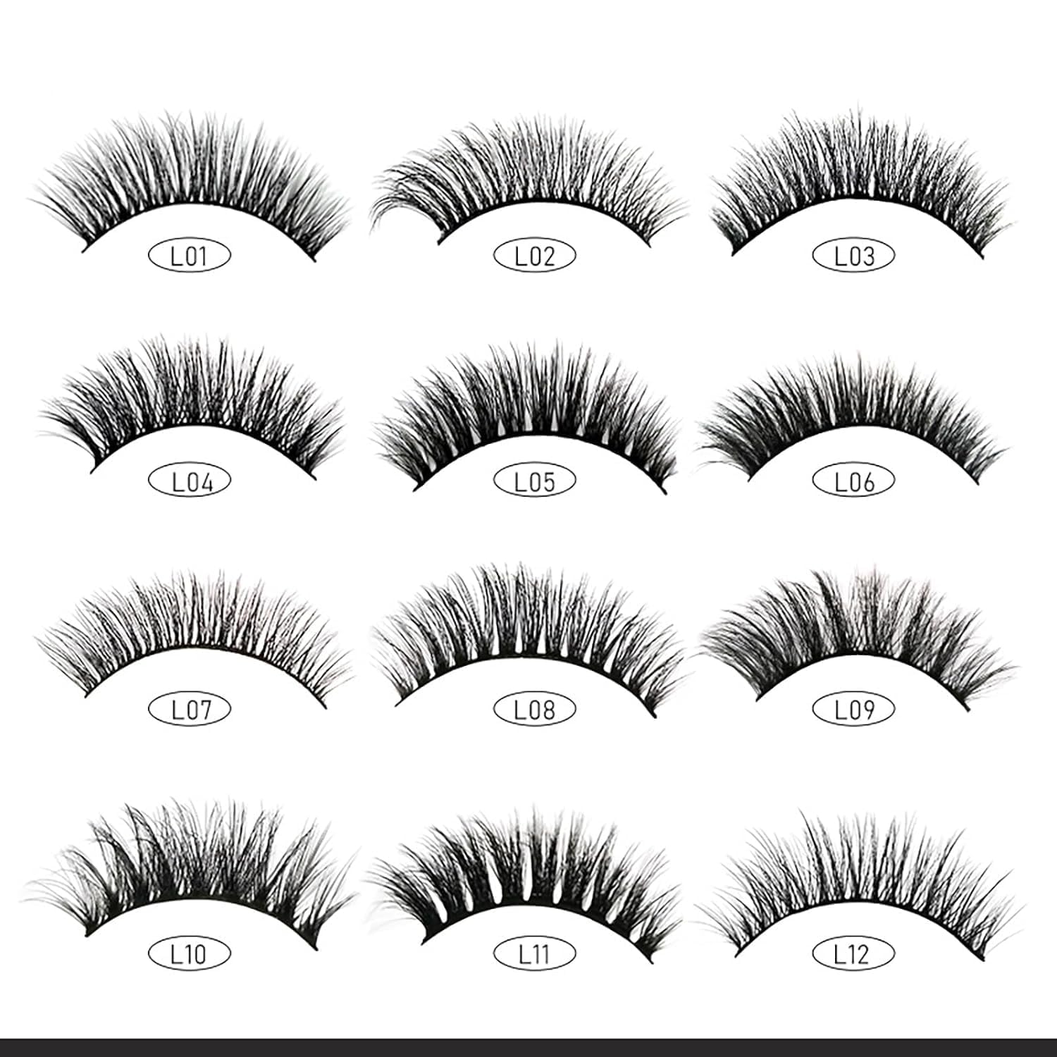 Buy COSLUXE IMAGIC PROfessional Synthetic Fibers False Eyelashes, Natural & soft 100% Handmade 3D Eyelashes Pack 10 Pairs of 1 box (L02) Online at Low Prices in India