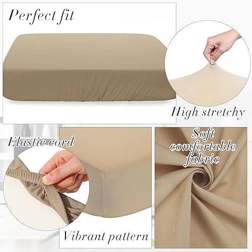 Miniatura 28 de Newwiee Funda de cojín, para cojín de asiento de sofá o sillón, 8 unidades, elástica, para sofá, muebles de patio y exteriores, de repuesto, suave