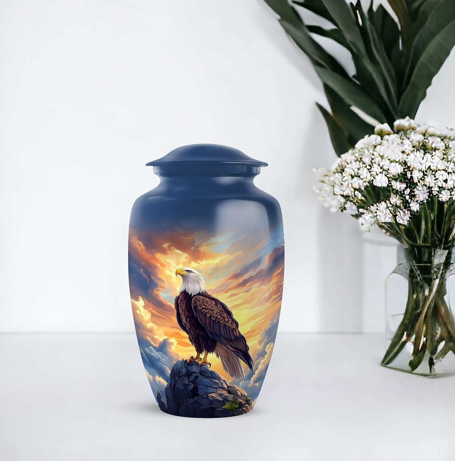 Fashionzaadi Brave Eagle Urn for Ashes Adult Male,1 Large Cremation urn for Ashes for Women, Cremation urns Adult Man Human Remains,Burial urns, urnas para cenizas humanas adultos