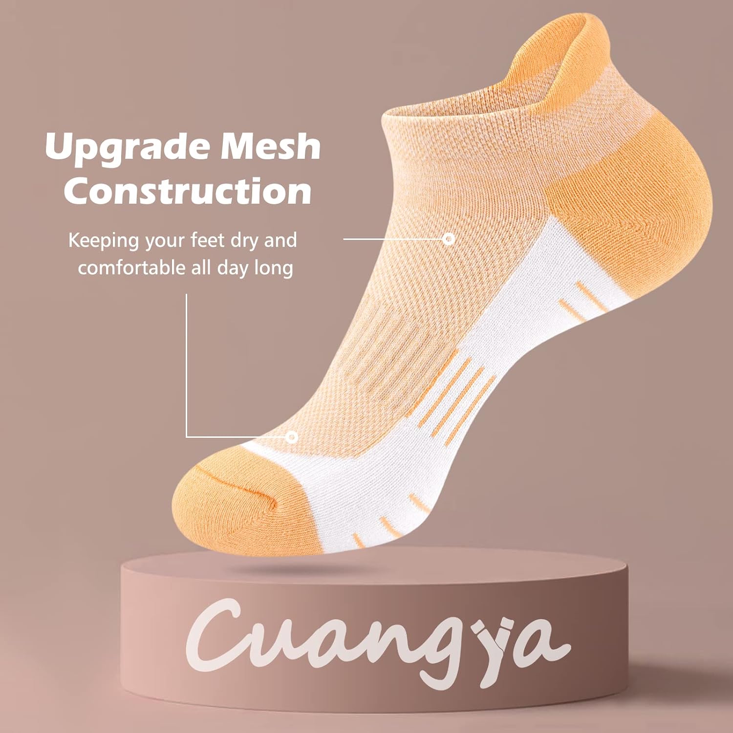 Ankle Socks for Women - Athletic Low Cut Running Cushioned Socks (3-5 Pairs) - Image 4