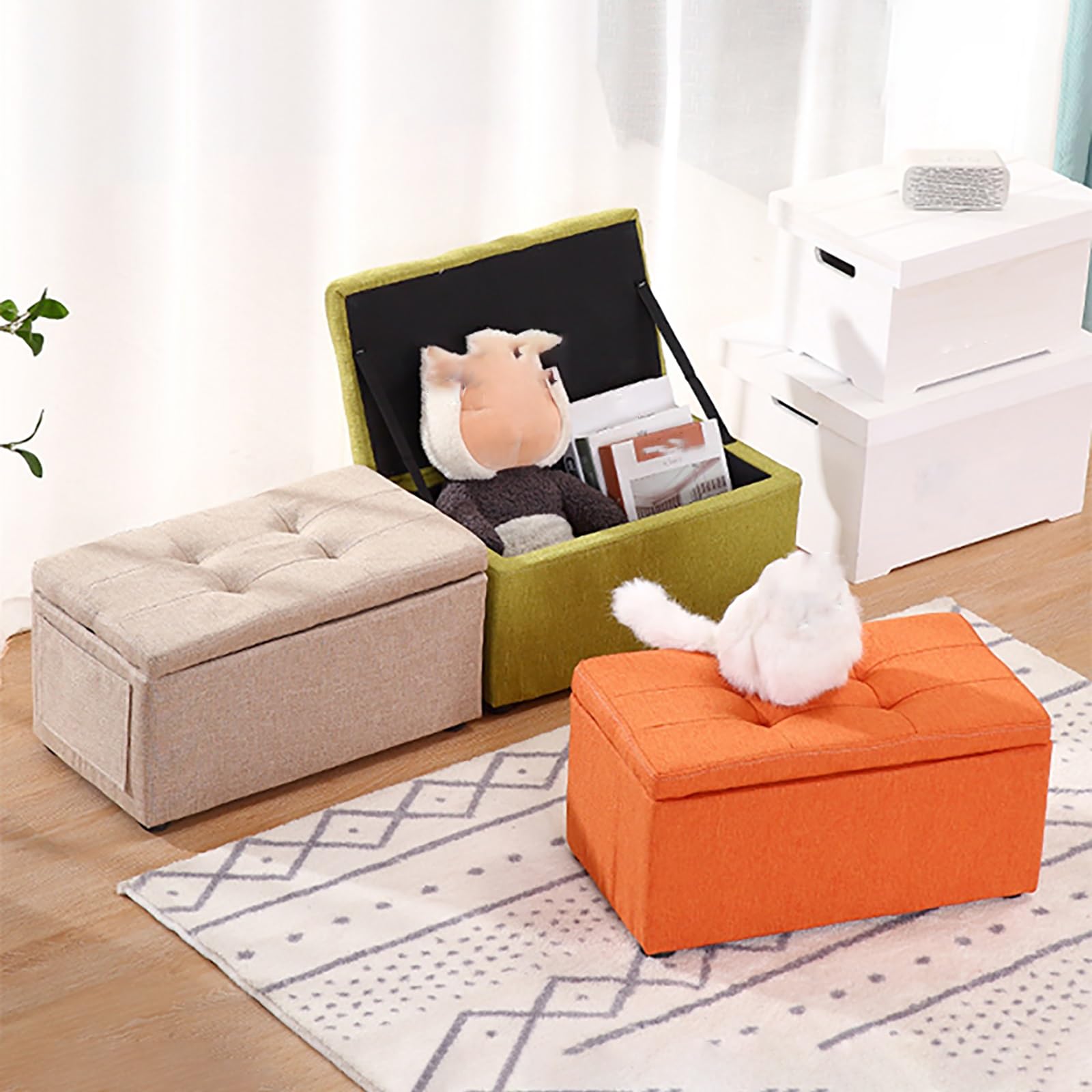 Banc de rangement pour chaussures avec assise rembourrée haut de gamme