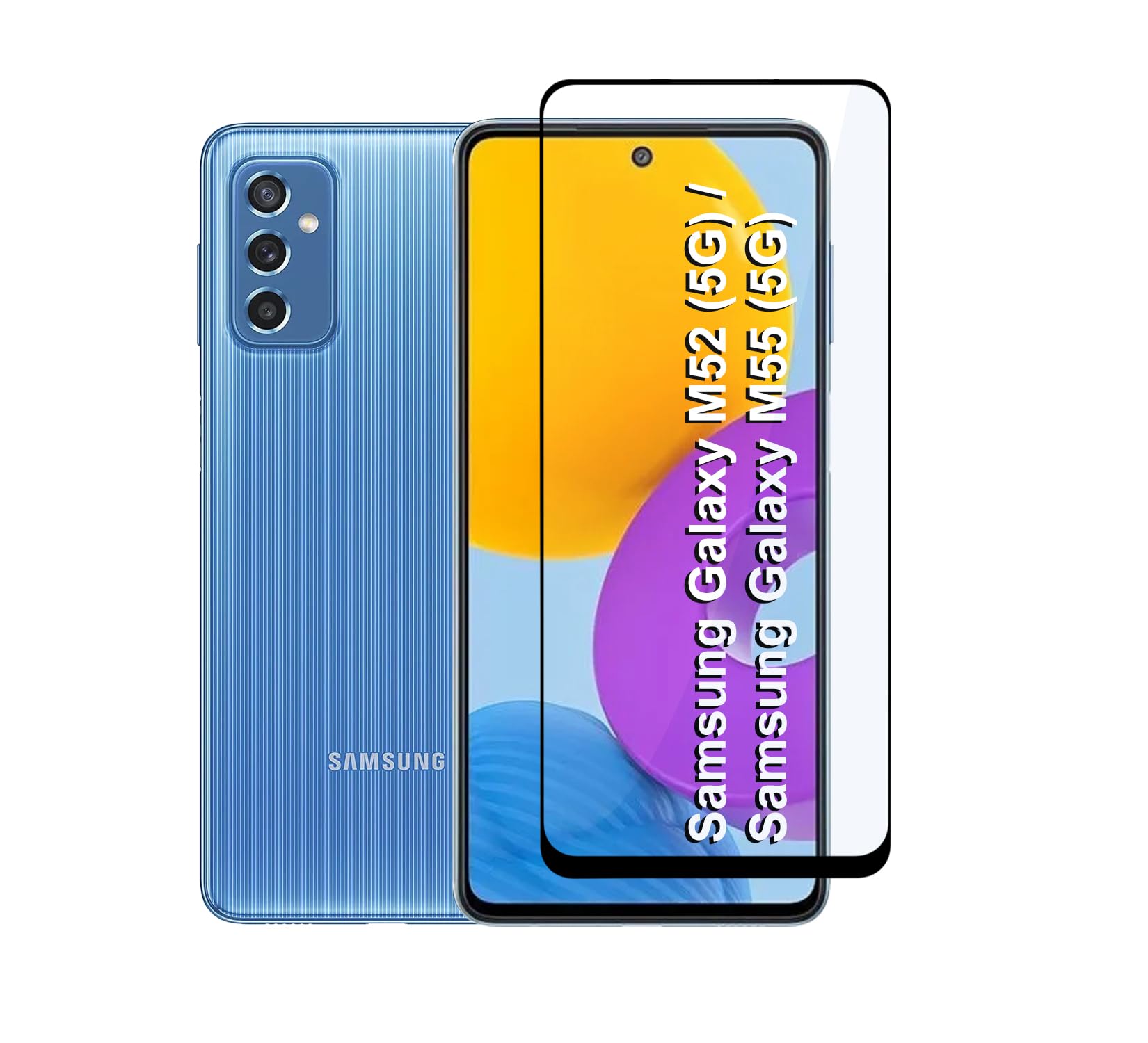 CEDO Samsung Galaxy M52 (5G) / M55 (5G) Tempered Glass (Pack of 2) | Screen Protector Full HD Quality Tempered Glass Anti-Scratch Edge to Edge Coverage with Easy Installation Kit (Black) (B09HZYXSPC) Amazon Price History, Amazon Price Tracker