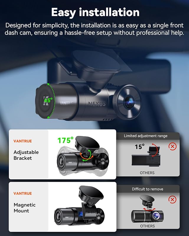 [Bundle-2 Items: Vantrue N2X Dash Cam & OBD Cable] 2.7K Dash Cam Front and Inside, 5G WiFi Dual Dash Camera for Car with HDR IR Night Vision, STARVIS 2, GPS, 2.5K/60FPS, G-Sensor, 24/7 Parking Mode