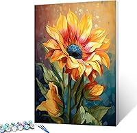 Vista 19 de Tucocoo Bumbers - Pintura de amapola roja para adultos, pintura abstracta de amapola por números, pintura acrílica, lienzo, graffiti, flores rojas