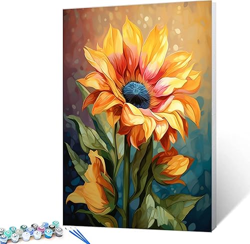 Miniatura 19 de Tucocoo Bumbers - Pintura de amapola roja para adultos, pintura abstracta de amapola por números, pintura acrílica, lienzo, graffiti, flores rojas