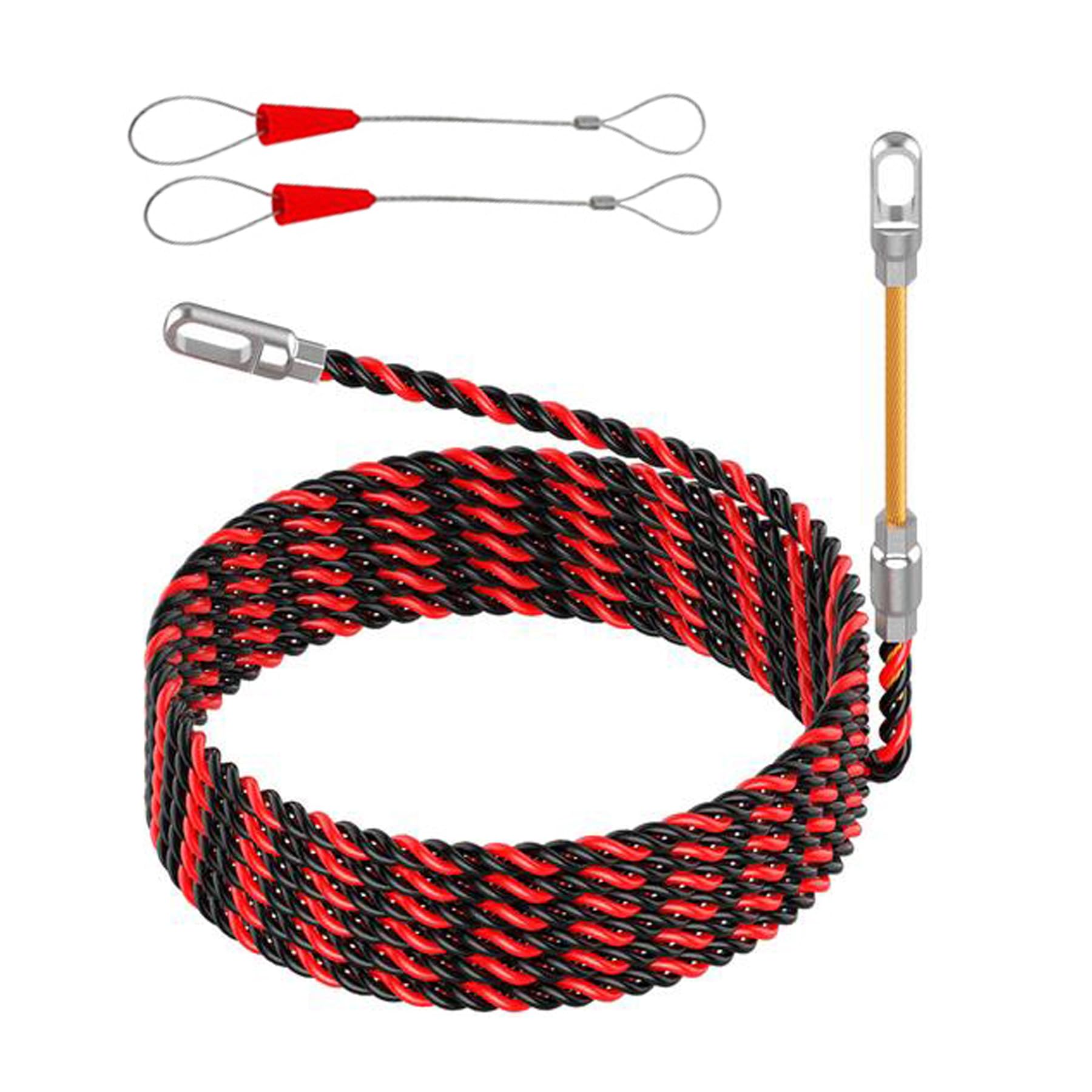 Photo 1 of 100ft/30m Fish Tape Electrical Cable Puller Kit - 1/6" PET for Through Wall Conduit Wiring,Wire Puller for Electricians,Cable Pulling Fish Tape,Wire Guide Device