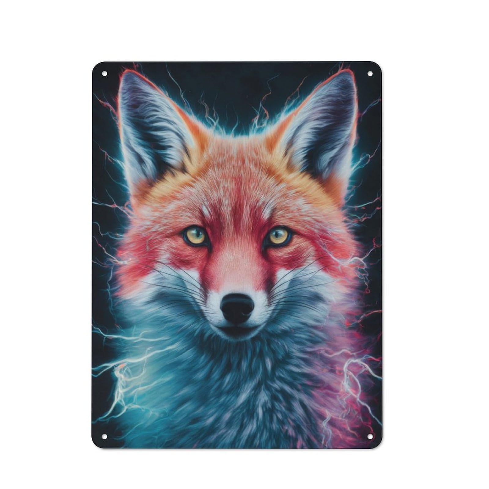 Junmoney Fox Electricity Vintage Tin Sign 40X30cm With For Garage Wall, Suited To People Furnishing A Garage