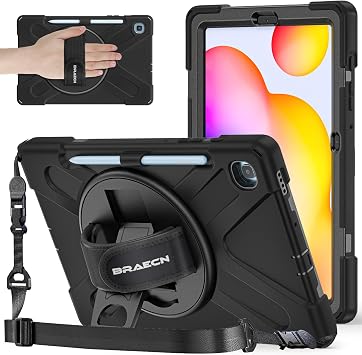 Case for Samsung Galaxy Tab S6 Lite 10.4" 2024/2022/2020 | All-in-1 Case, Adjustable Hand Strap &360 Stand, Shoulder Straps, Pen Holder, For Office, Commute, Presentation, Class