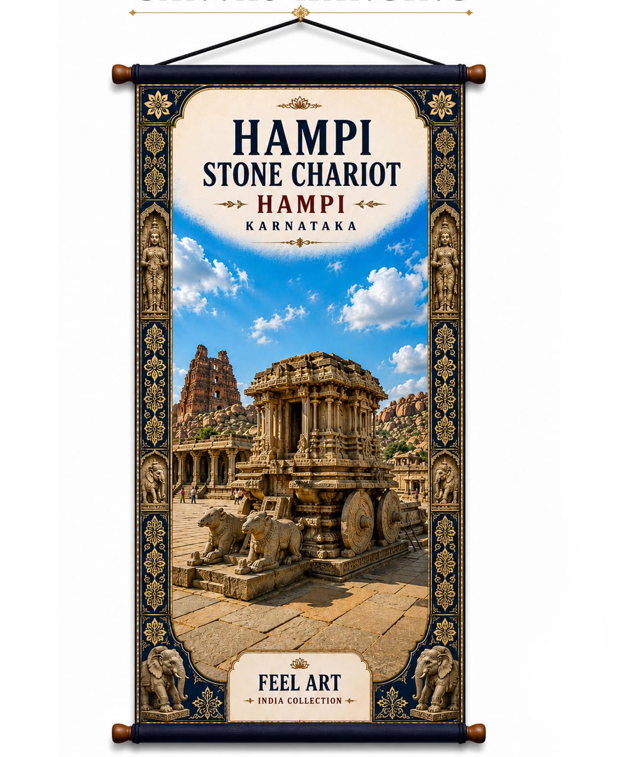 FEEL ART Hampi UNESCO Heritage Canvas Wall Hanging | FCH69-image-48