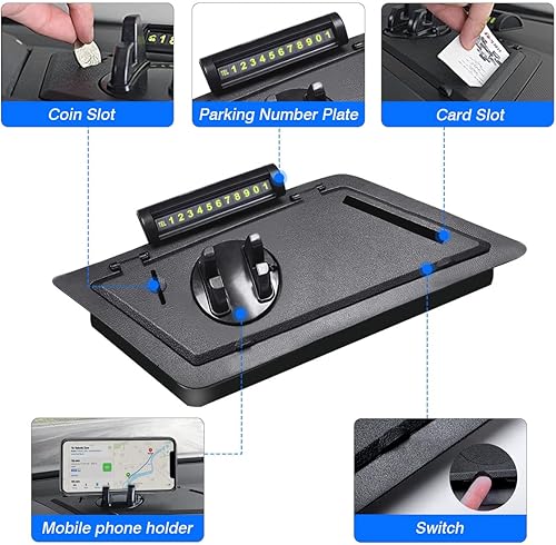 Miniatura 6 de FIILINES Caja de almacenamiento para tablero para VW Volkswagen Tiguan 2018-2024, organizador de consola central de tablero con soporte para