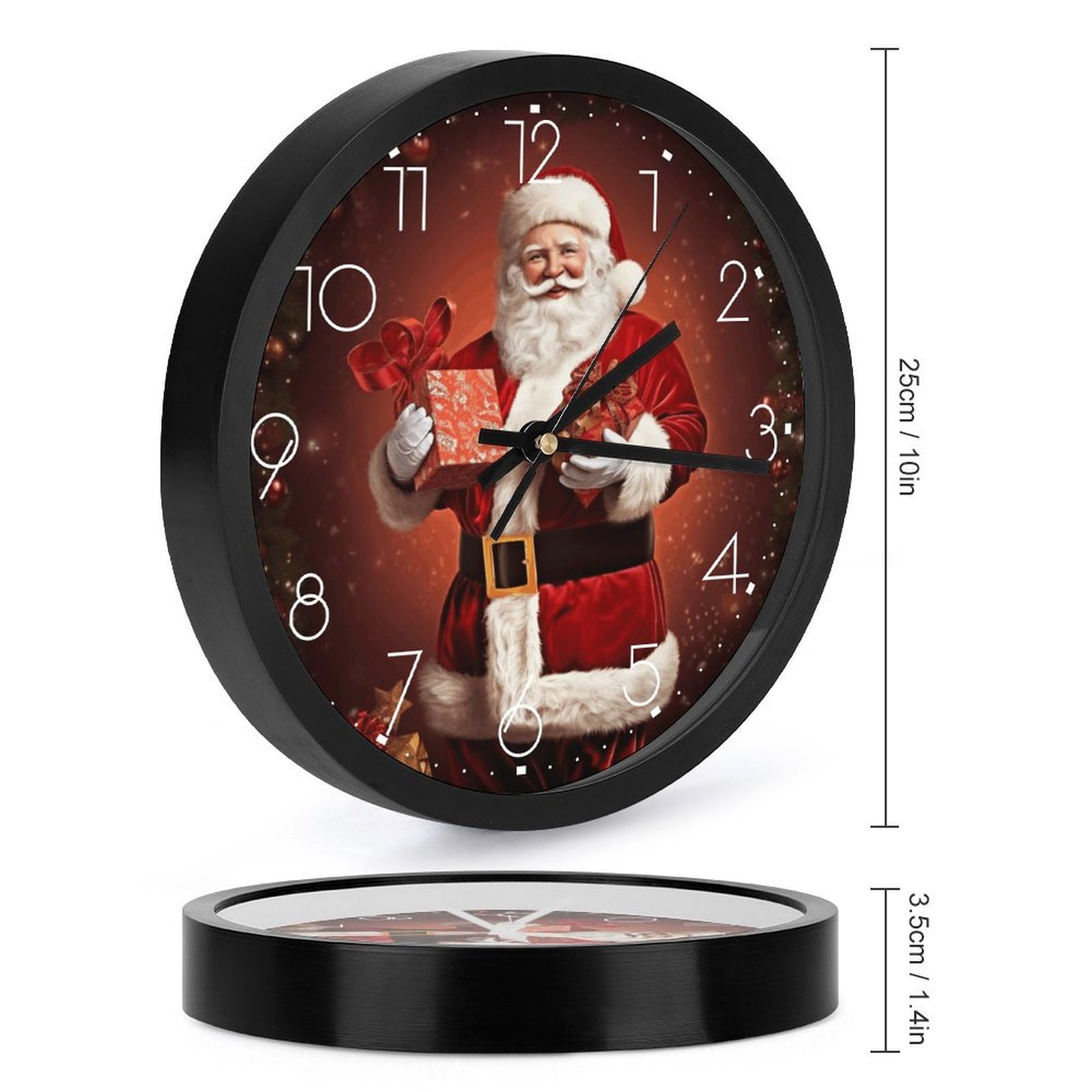 Amazon.com: Round Wall Clock, Christmas Decor Santa Claus Print