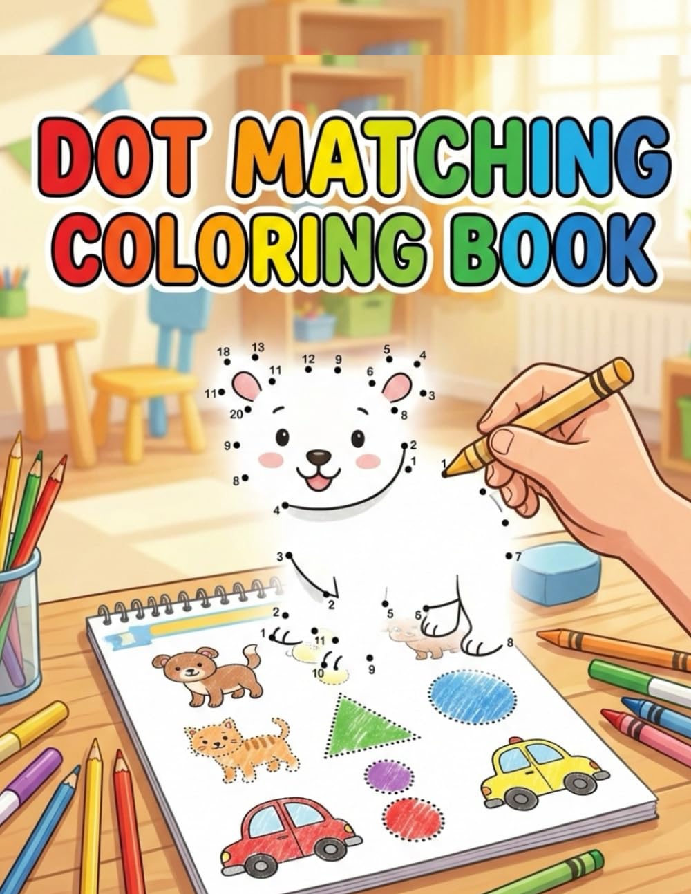 Dot Matching Coloring Book for Kids Ages 3–9 Connect the Dots, Matching Activities & Fun Coloring Pages for Preschool, Kindergarten & Early Learners