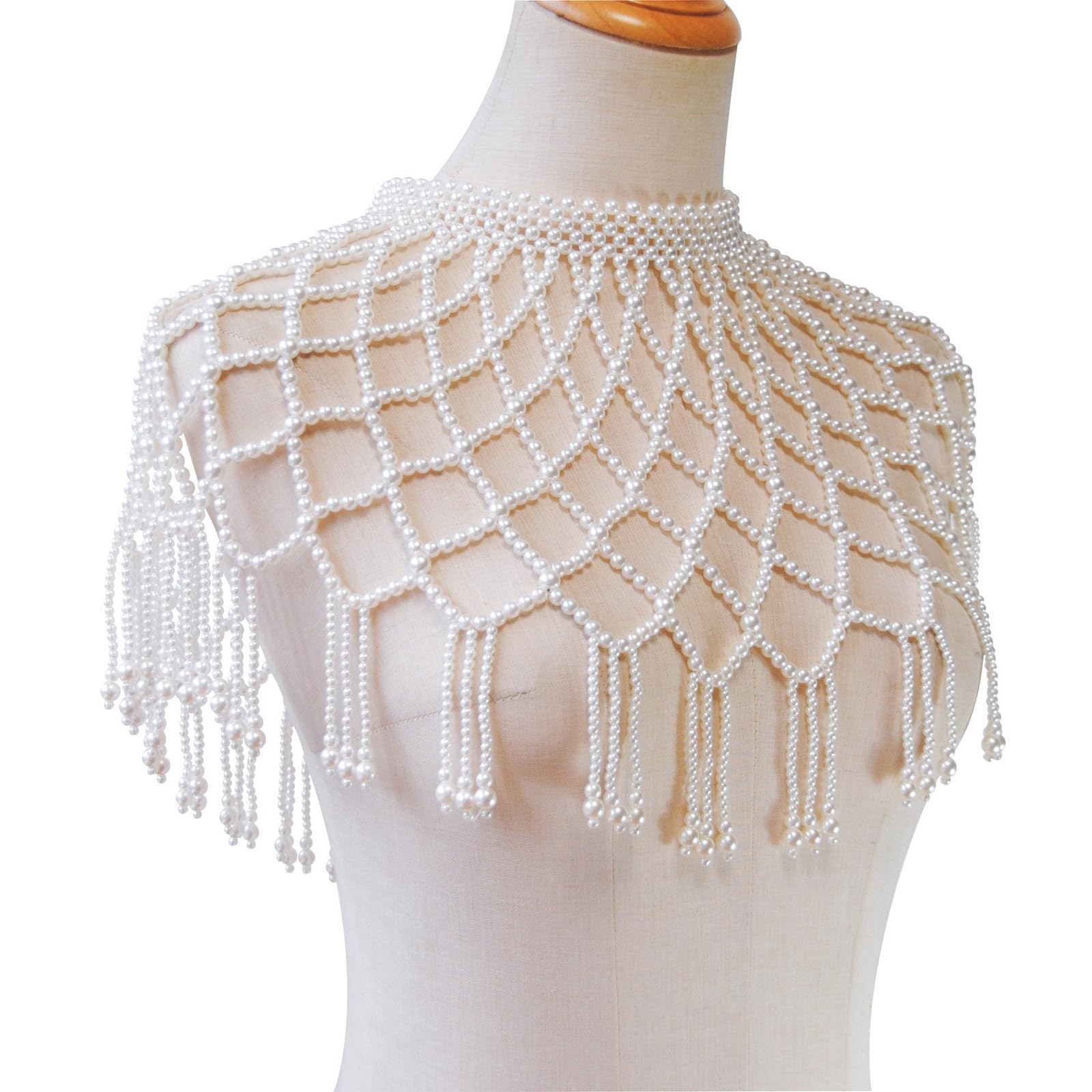 Elegante cadena de chal tejida a mano con cuentas para el cuerpo, collar de hombro, joyería que muestra tu estilo personal