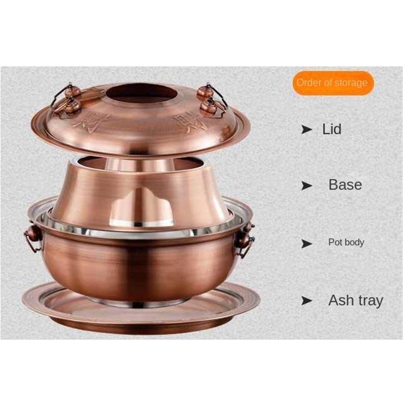 Olla Portátil para Camping Olla De Carbón Acero Inoxidable Shabu For Servir Sopa For El Hogar Cenas Picnics Restaurantes Y Buffets(32cm)