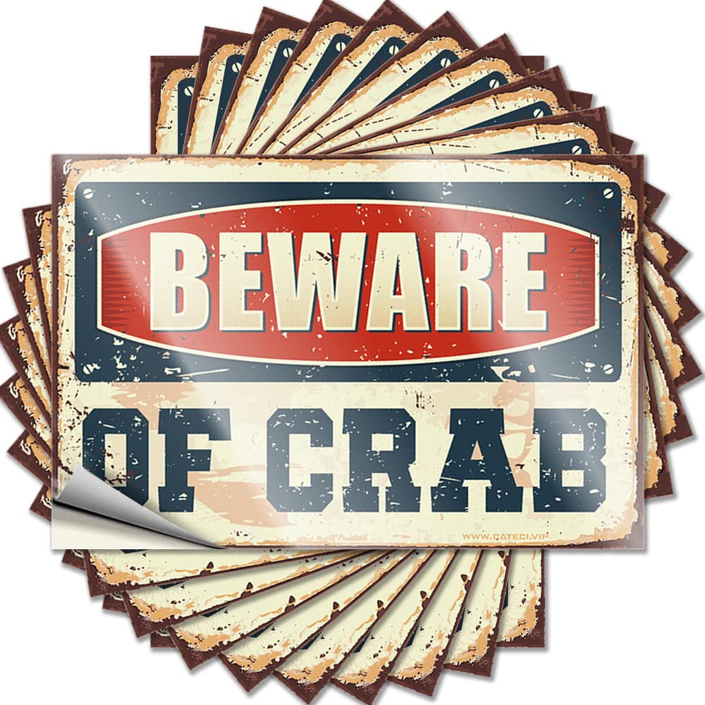 Tattoos Country Stuff Easy Apply | Beware of Crab Core Helmet Peel and Stick(8X12CM)