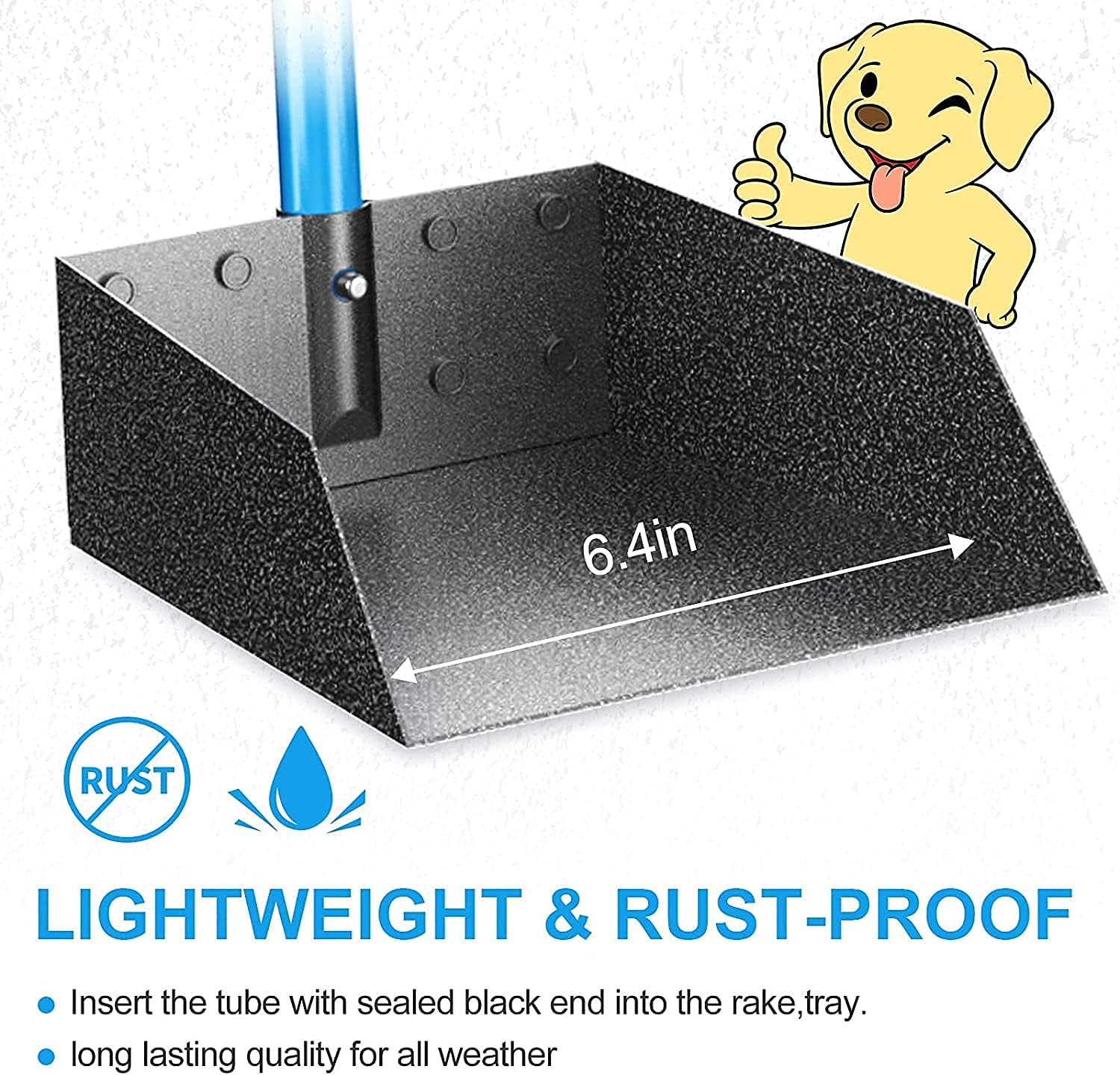 Camroop Dog Pooper Scooper for Large and Small Dogs, Adjustable Telescopic Handle Metal Tray Rake and Spade Poop Scoop Heavy Duty Set for Lawns Grass Dirt Gravel : Pet Supplies