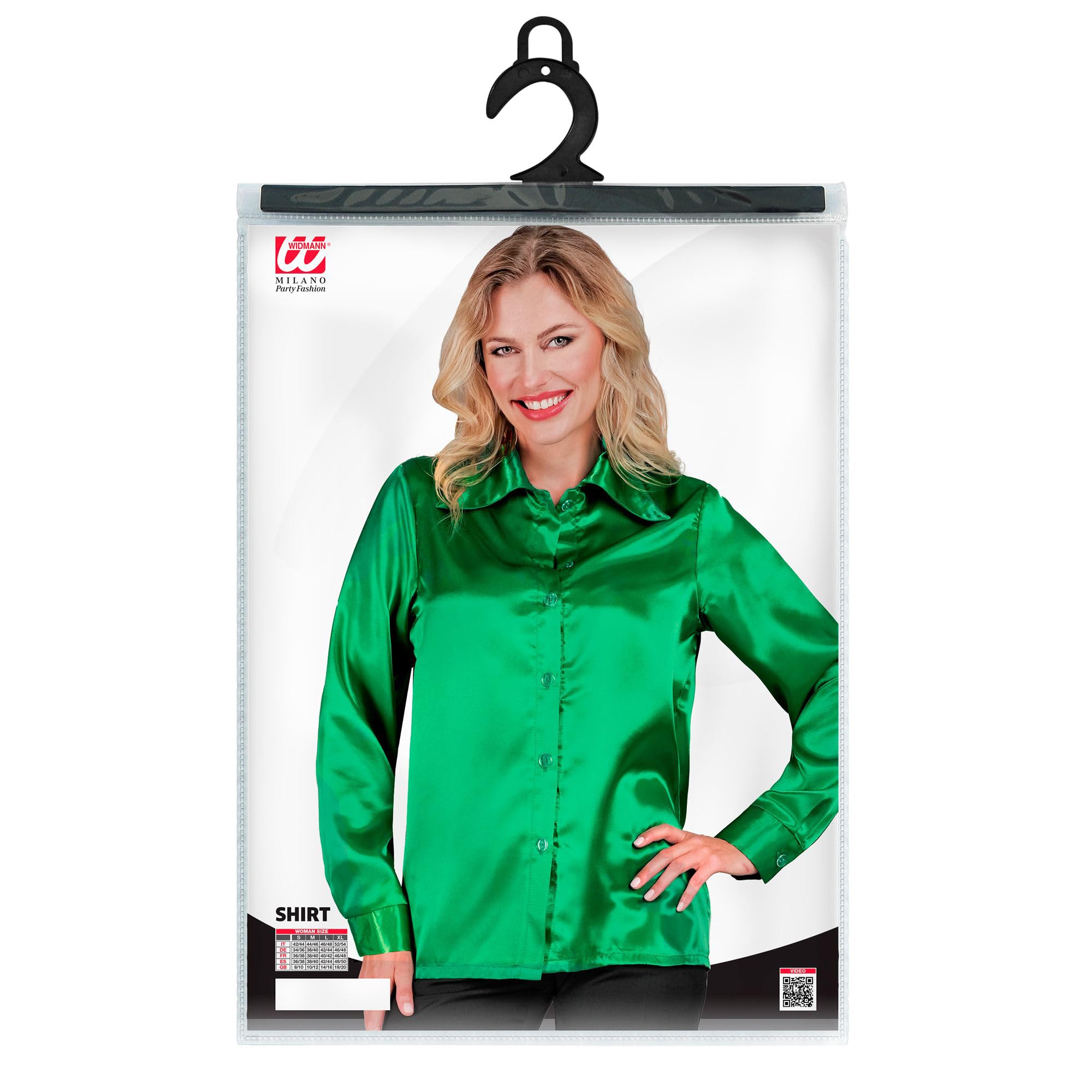 Widmann W MILANO Party Fashion - Satin Blouse for Women 70s Disco Fever, Retro Style, Schlagermove, Party Shirt, Women's Shirt - Image 3