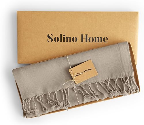 Miniatura 4 de Solino Home Camino de mesa de lino con borlas de 90 pulgadas de largo, camino de mesa 100% lino puro natural, 16 x 90 pulgadas, camino de mesa
