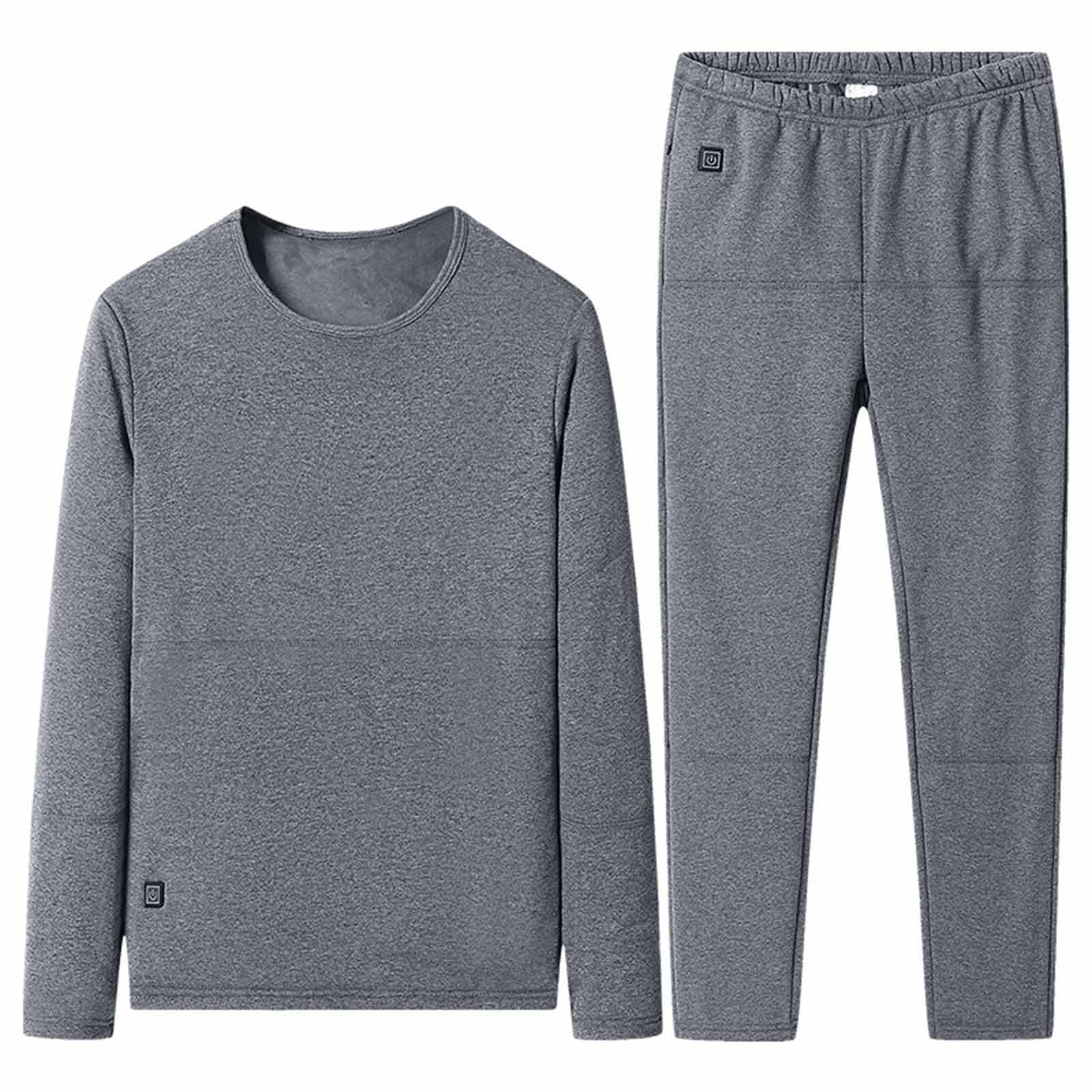 Ropa Termica Hombre,Conjunto Interior Calefactable USB 28 Zonas Calentadas | Ropa Térmica Calefactable 3 Controles de Temperatura, Camiseta Manga Larga y Pantalones Interior, para Esquí Motos Caza