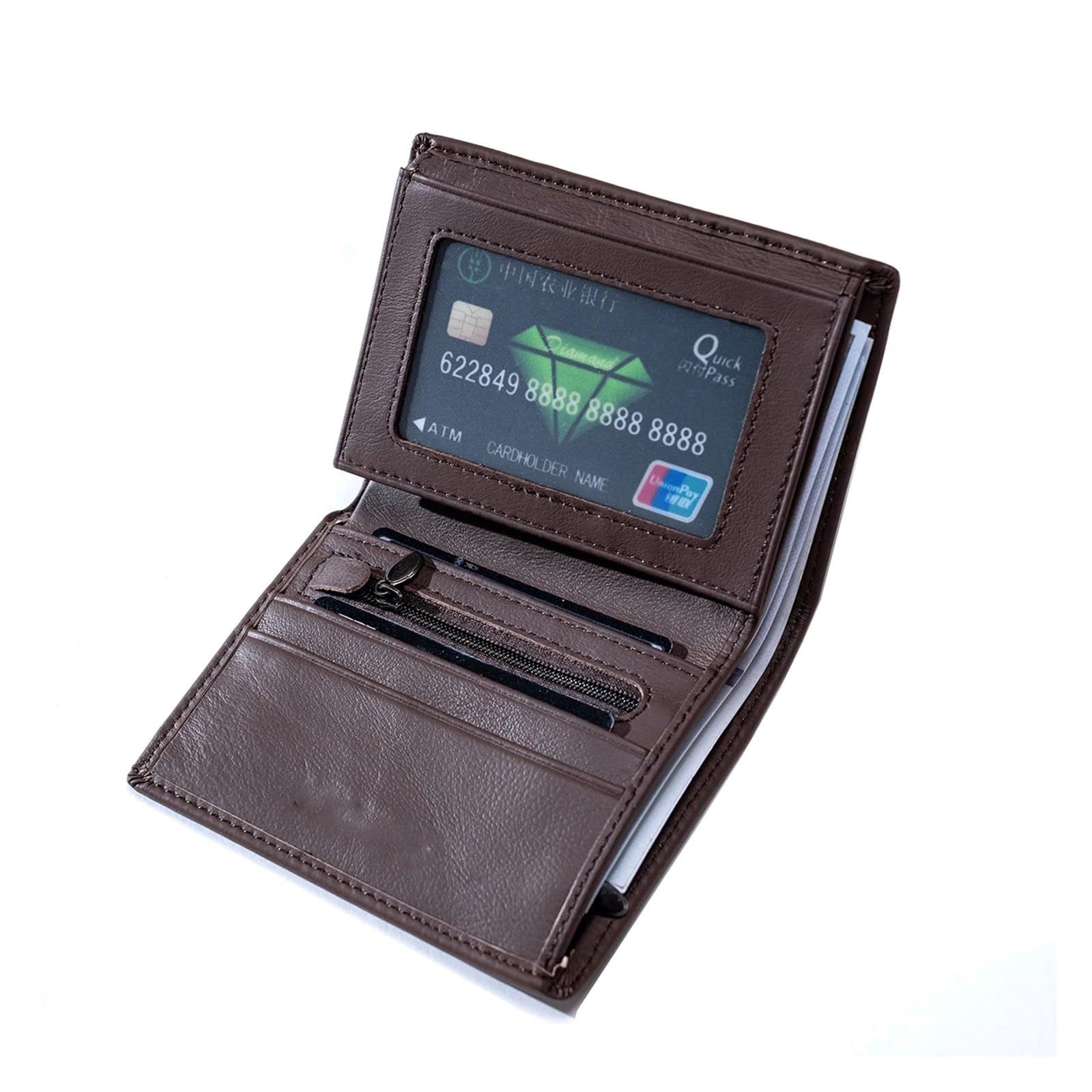 Portefeuille en cuir véritable homme porte-monnaie vintage vertical