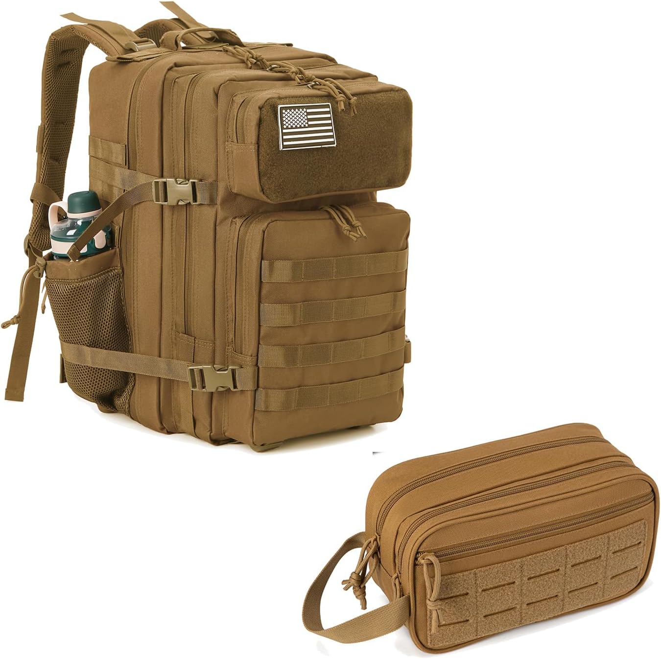 QT&QY 45L Tactical backpack & Tactical Toiletry Bag