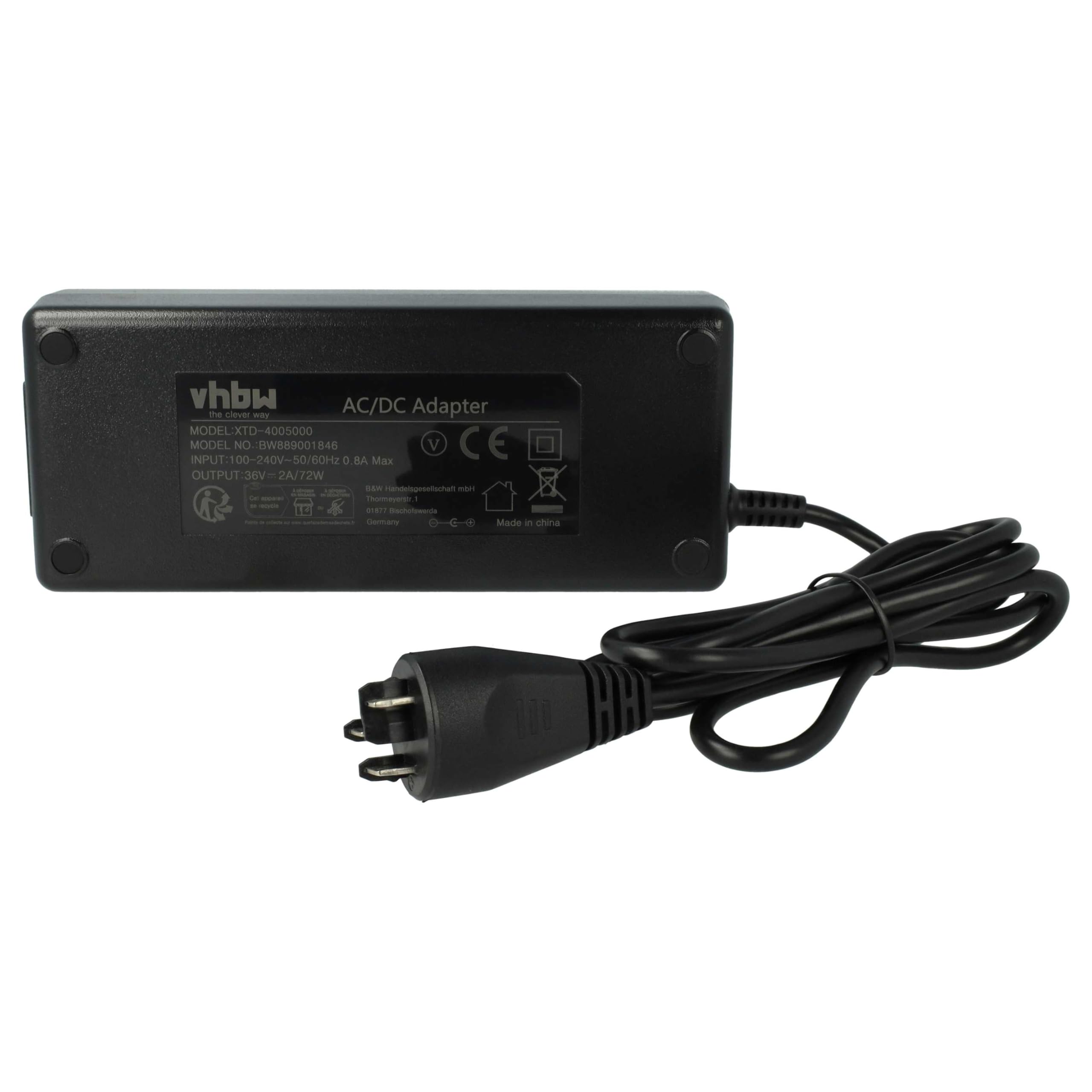 vhbw 1 x ładowarka kompatybilna z Bosch Active Line, BDU2XX, Active Line Plus, BDU3XX - do akumulatorów litowo-jonowych 36 V 72 W