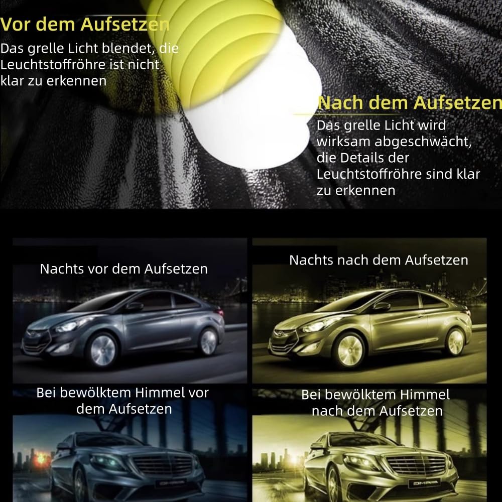 Blendschutzbrille Noxia Vision,Polarisierte, blendfreie Nachtfahrbrille für Herren und Damen - UV Schutz, leicht, mit Gelbfilter & Seitenschildern, Überbrille für Sehhilfen