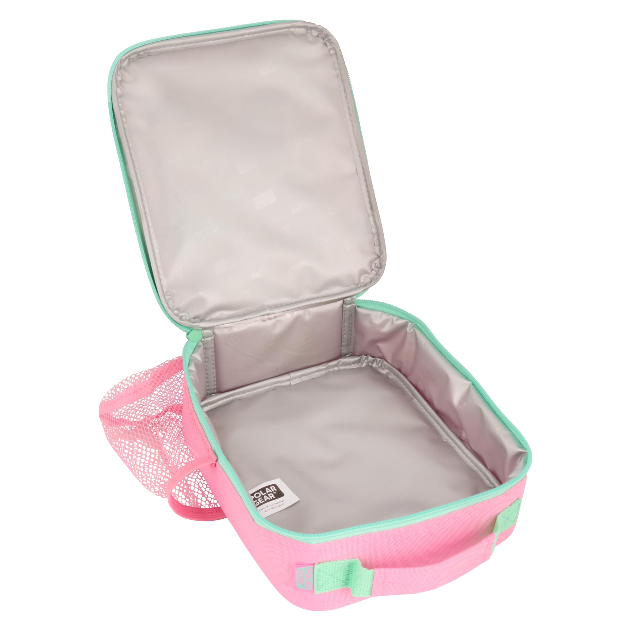 Disney Sac à déjeuner isotherme Princesse avec Aurore, Cendrillon, Ariel, Jasmin, Moana avec doublure antibactérienne facile à nettoyer et poche en maille pour bouteille, rose, pour l'école et les
