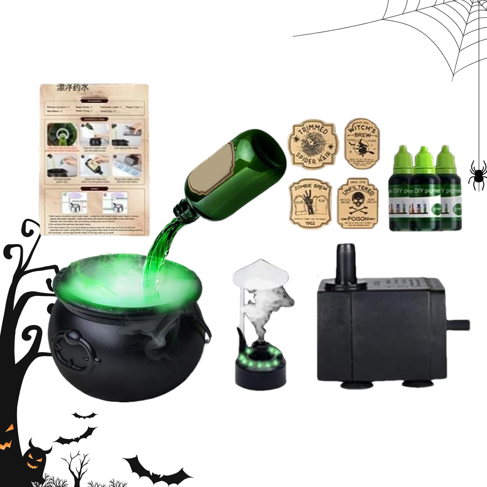 Kubeł Wiedźmy Sezonowa Dekoracja | Środkowa Dekoracja Stołu Na Halloween Dla Kobiet, Mężczyzn, Właścicieli Domów, Domów Nawiedzonych, Mieszkań, Biur Domowych,