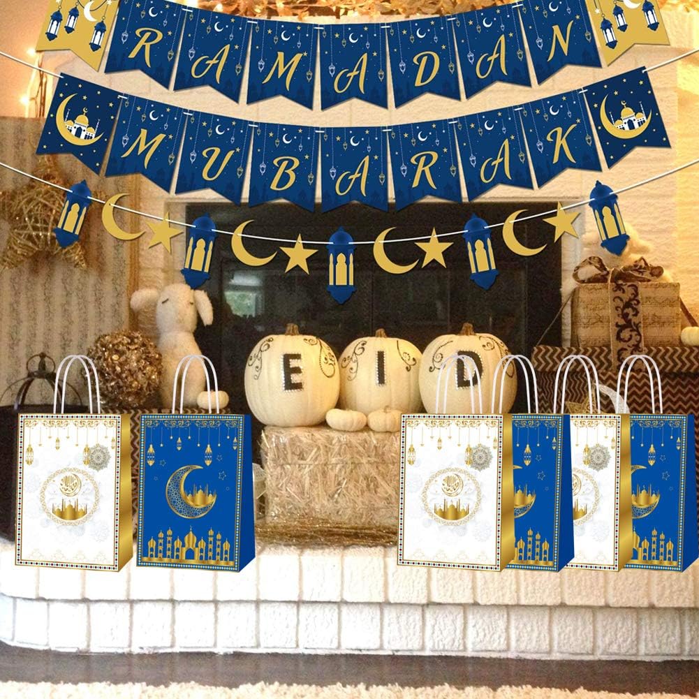 16pcs Ramadan Mubarak Paper Gift Bags for Eid Party Supplies - Muslim Party Favor Goody Treat Candy Bags - Eid Decoration - Image 5