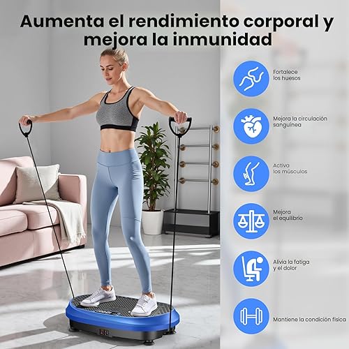 Miniatura 7 de Vibration Plate Exercise Machine, Vibrating Fitness Platform for Lymphatic Drainage, Full Body Shaker Workout Equipment, Bluetooth Power Shaping