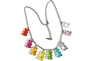 Y2K Gen Z Rainbow Gummy Bear Bead Necklace