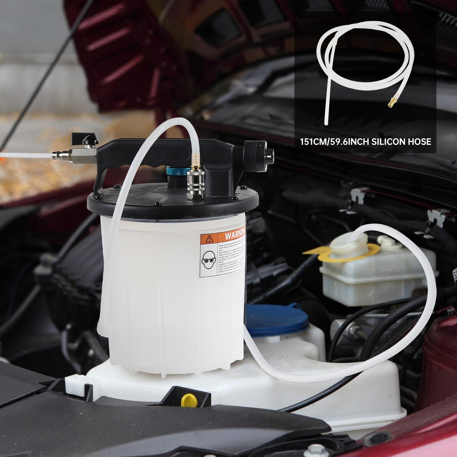 lalago 3L Purgador Frenos Coche Aire Comprimido, Equipo de Purga de Frenos Kit con 1L Dispensador, Cambio Liquido Frenos Brake Bleeder Kit