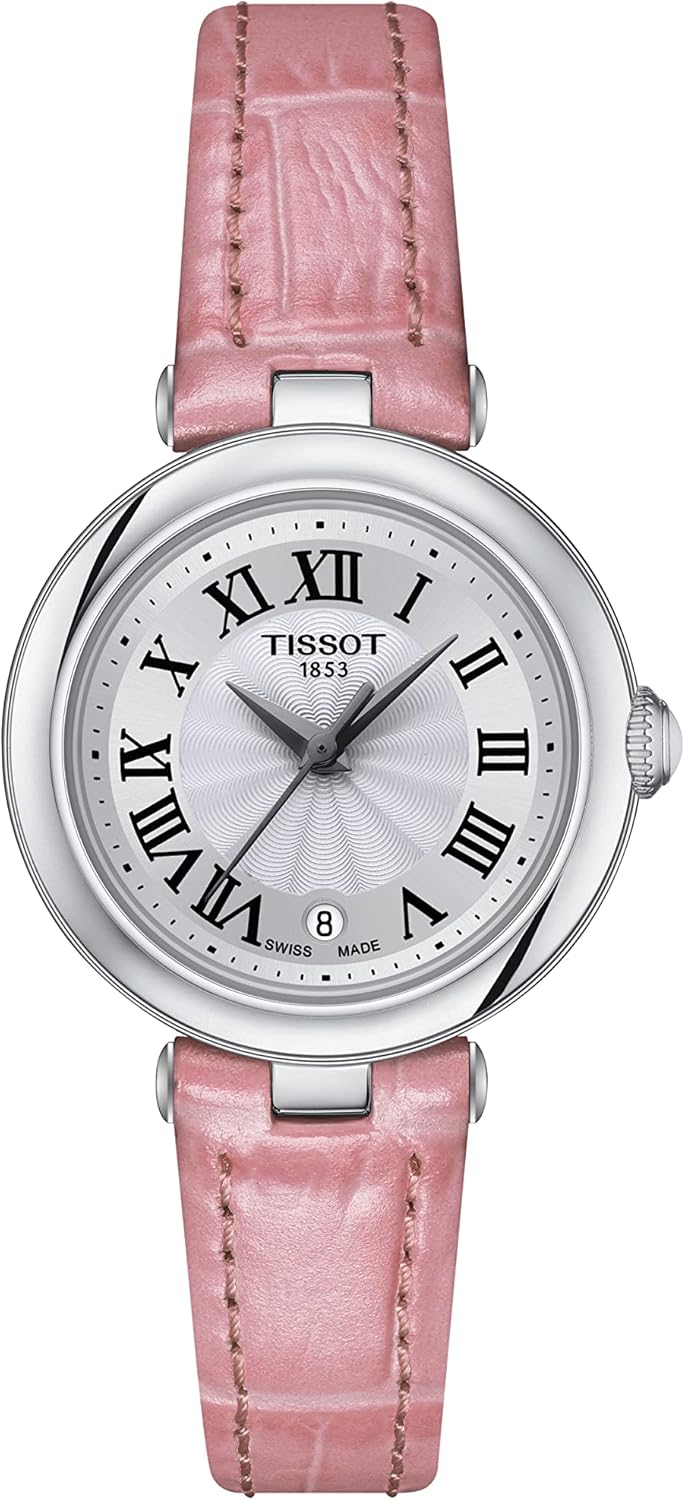 Tissot Womens Tissot Bellissima Small Lady 316L Stainless Steel case Quartz Watch, Pink, Leather, 4 (T1260101601301)