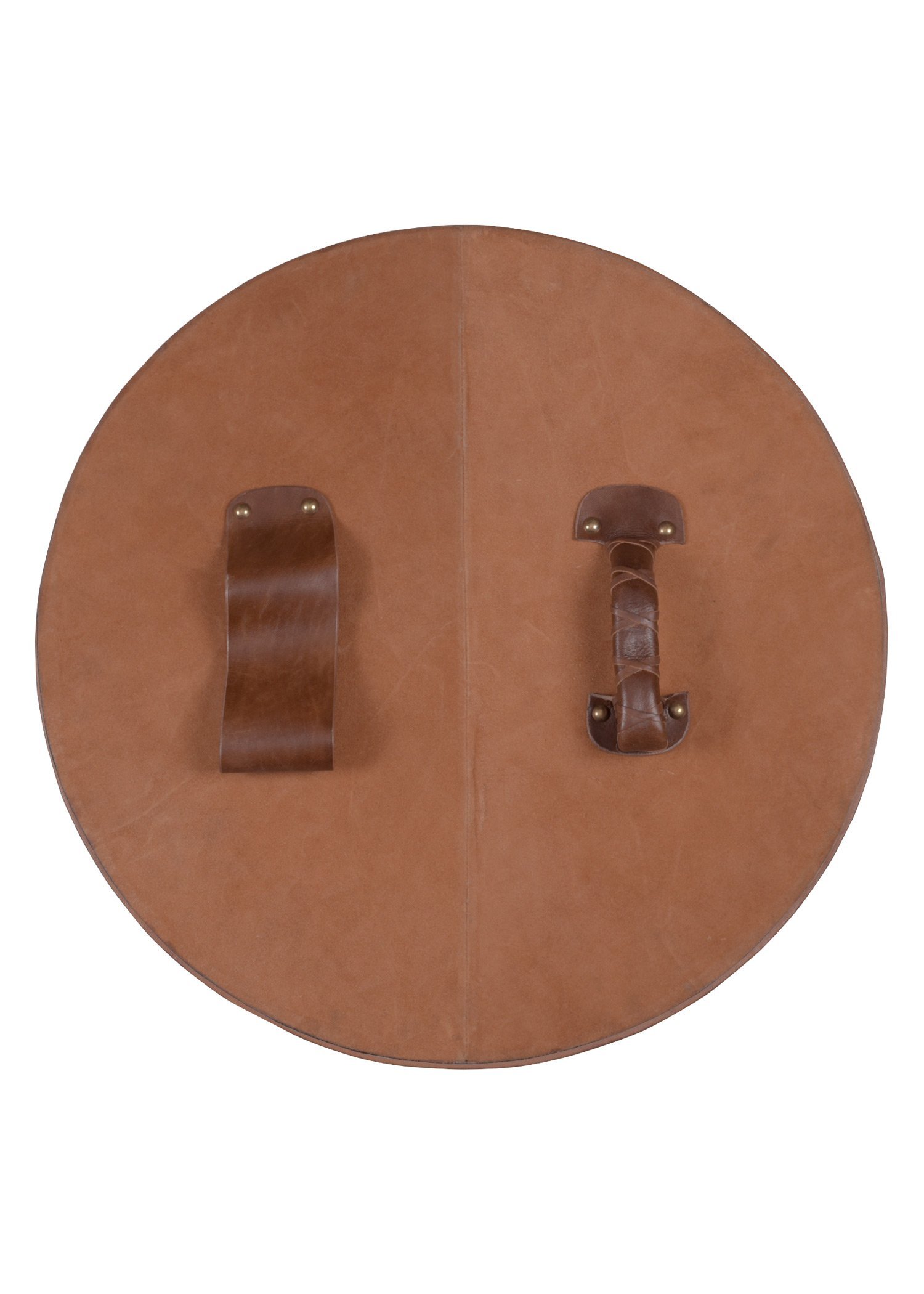 Targa Scozzese – Scudo Rotondo In Pelle Con Decorazioni In Ottone, Ø 63 Cm, Peso 3 Kg – Battle Merchant