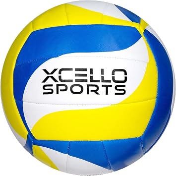 Volleyball with Pump Green/Navy/Yellow, Blue/Yellow/White (Pack of 12)