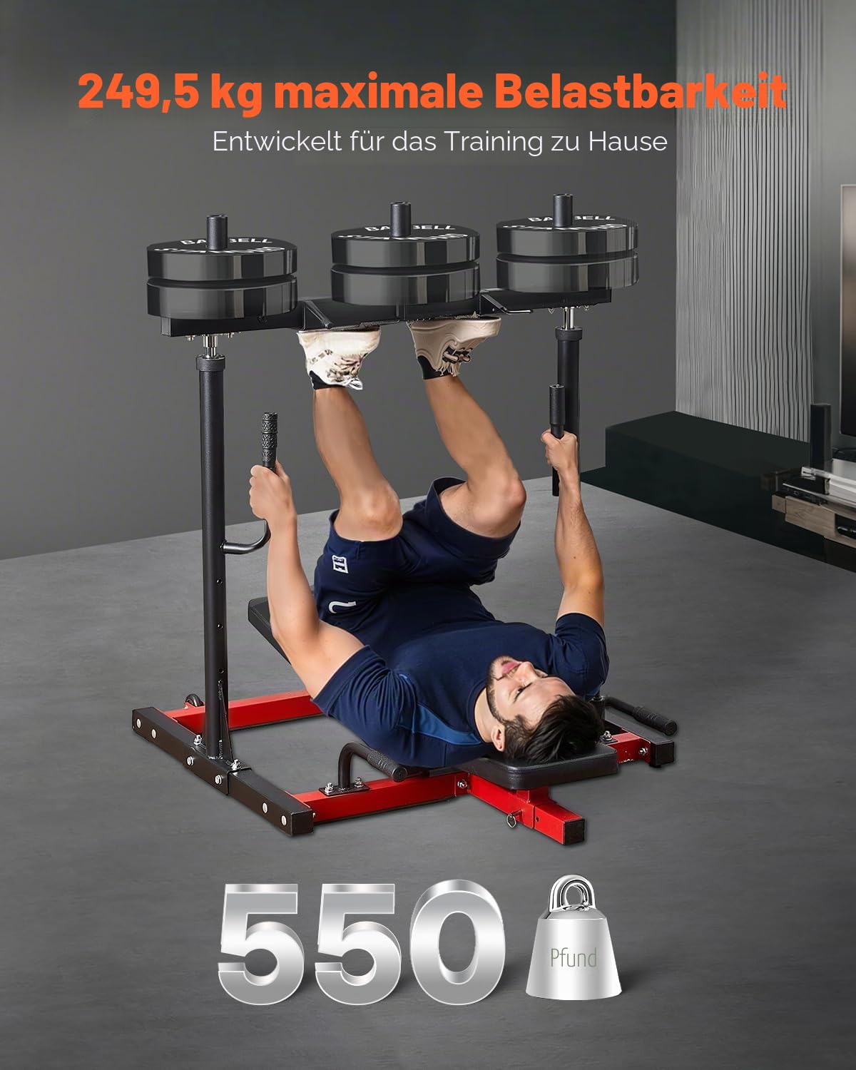 VEVOR Vertikale Beinpresse, spezielles Heim-Fitnessgerät für den Unterkörper, Trainingsgerät aus Karbonstahl, verstellbares Beinkrafttraining für hochintensives Drücken 249,48 kg belastbar