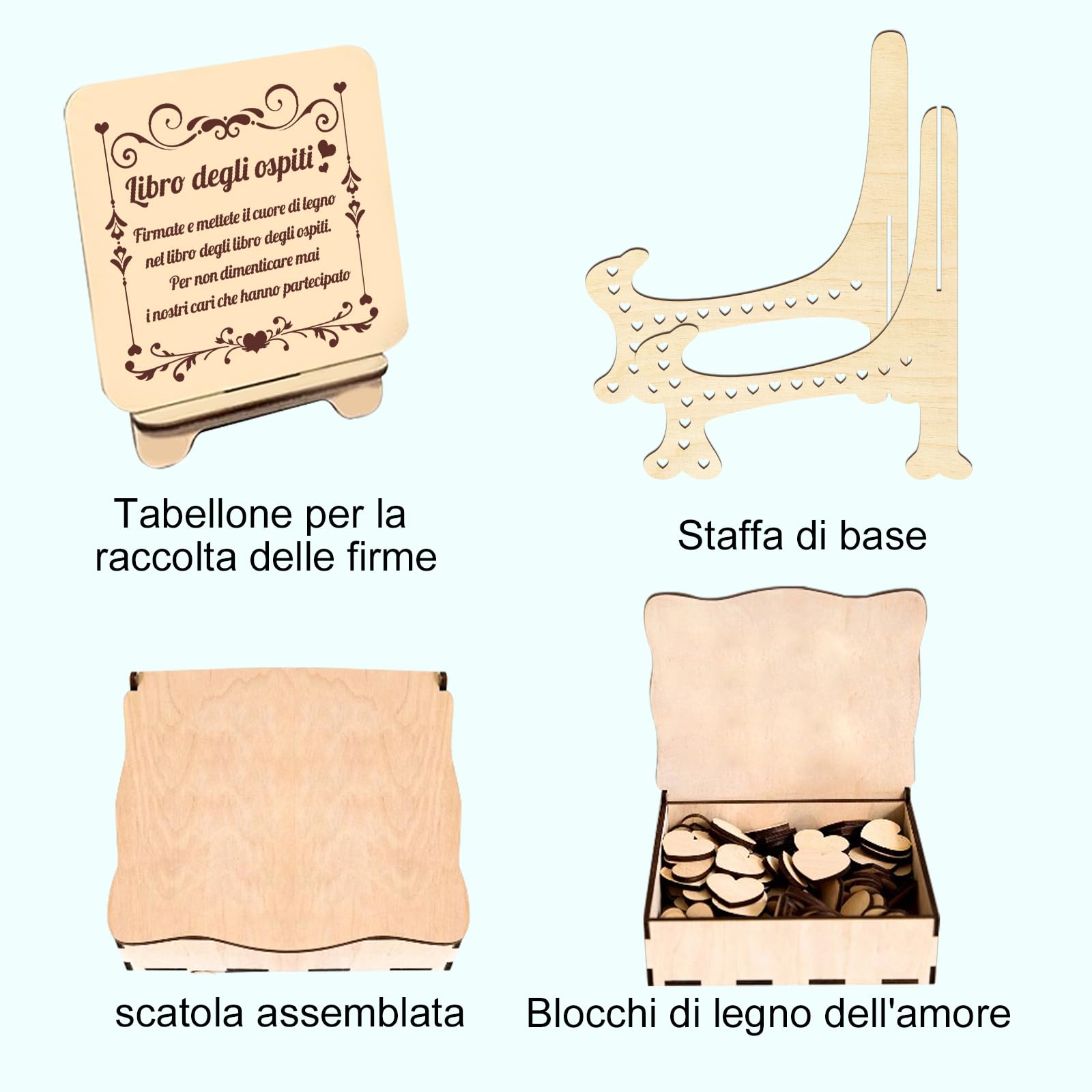 Libro Degli Ospiti Personalizzato Angry Egg Boy - Cornice Con Cuori Per Matrimonio E Eventi - Foto 2