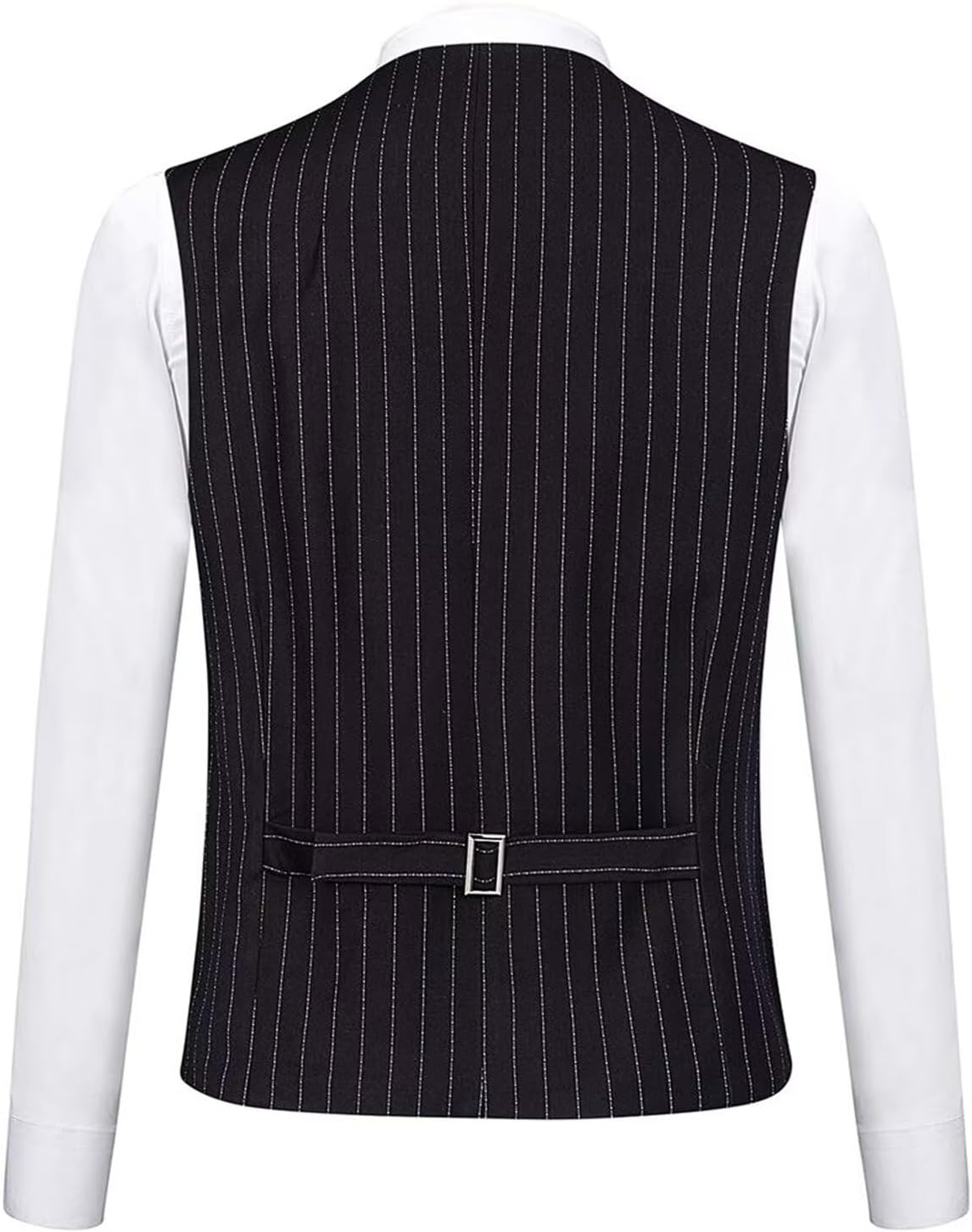 Men's Pinstripe Suit 3 Piece Classic Fit Slim Fit Suit Tuxedo Jacket Vest Pants Casual Suit for Business Wedding Prom