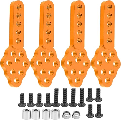 Miniatura 5 de 4 piezas RC coche amortiguador montaje ajustable aleación de aluminio altura ángulo soporte compatible con SCX10 110 RC Crawler (naranja)