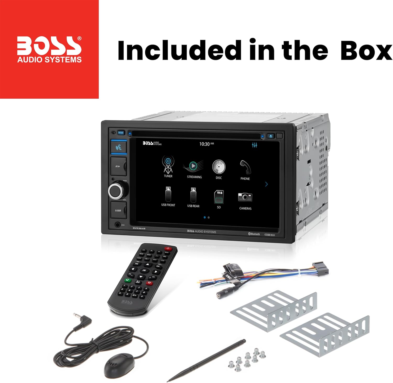 BOSS Audio Systems BV9364B Car Stereo DVD Player - Double Din, Bluetooth Audio/Hands-Free Calling, 6.2 Inch Touchscreen LCD Monitor, MP3 Player, CD, DVD, USB Port, SD, AUX Input, AM/FM Radio Receiver 7 71ely9eKpsL. AC SL1500