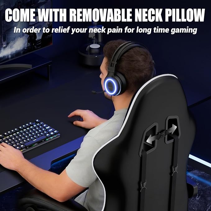 Silla Gamer con Reposapiés y Soporte Lumbar Masajeador Color miniatura 7