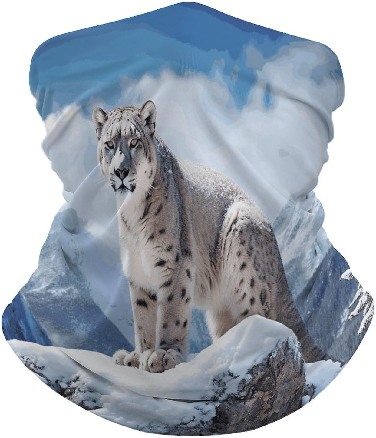 Snow Leopard Mountain Bandana Soft Neck Breathable Headband Uv Protection Neck Gaiter Reversible Scarf Gaiter Double-Sided Head Scarf Multipurpose Headwear For Outdoor Running Hiking