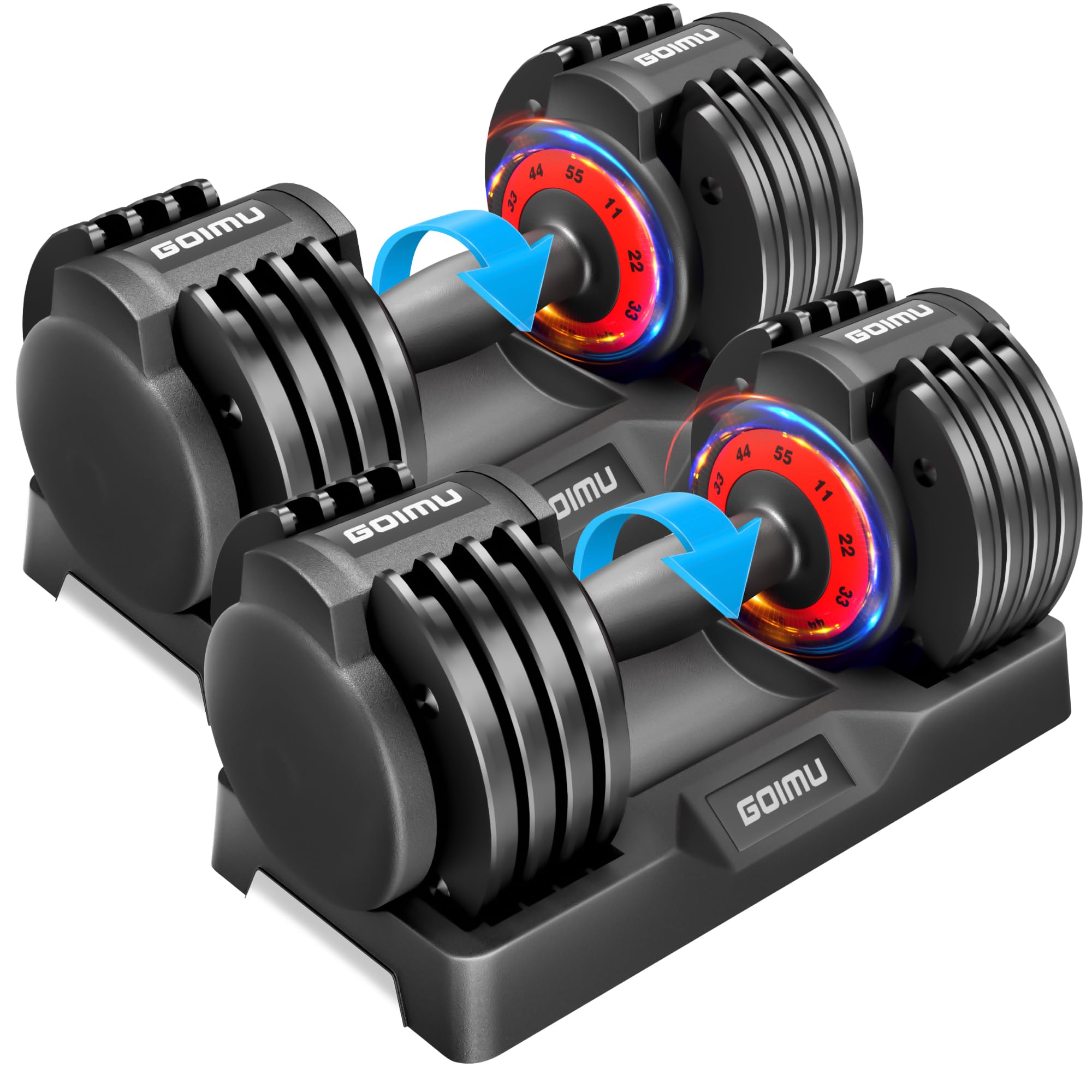 25LB Adjustable Dumbbell Set, Single or Pair Dumbbell Weights, 5 in 1 Free Weight with Anti-Slip Handle, Perfect for Home Gym Exercise Equipment