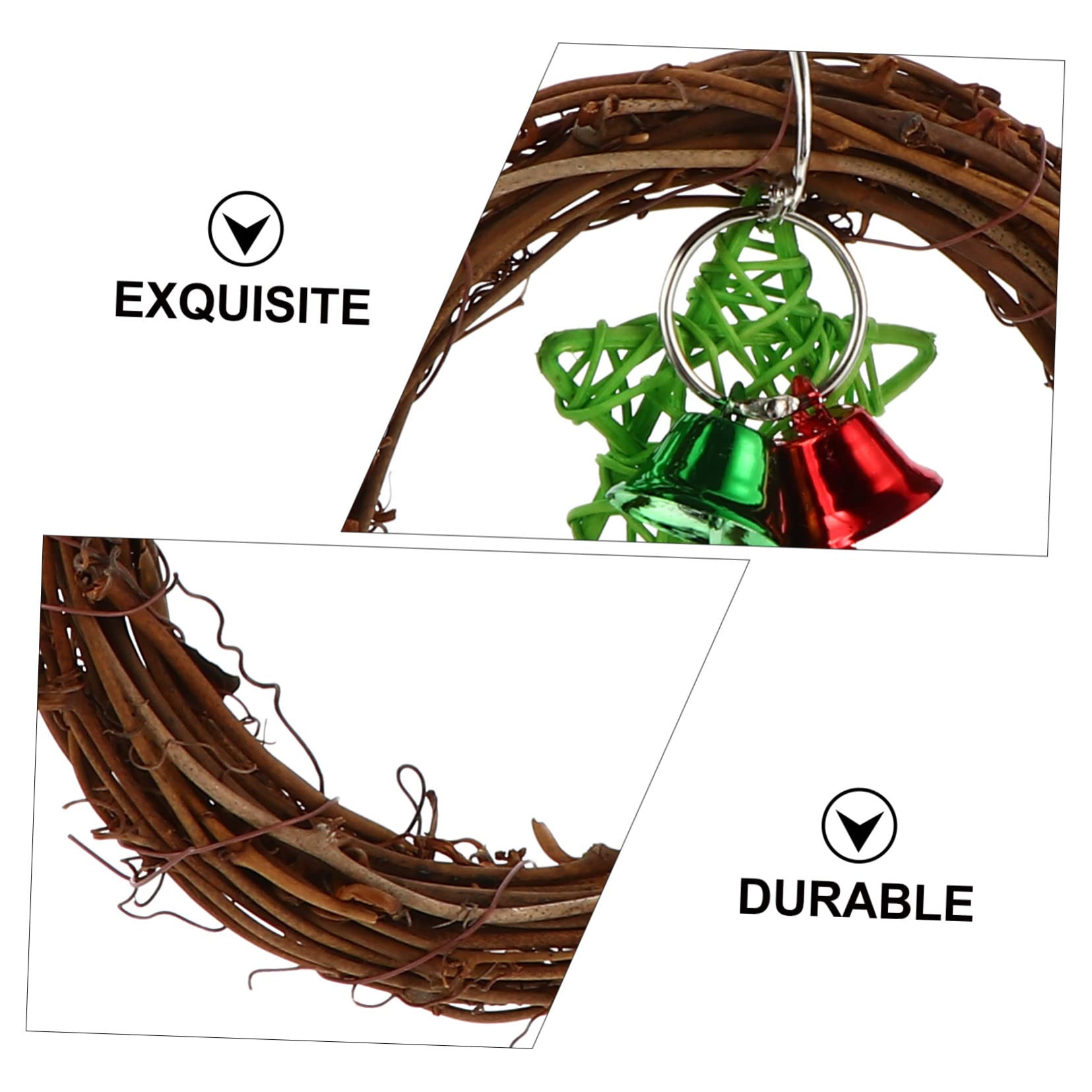 POPETPOP 3pièces Hamac Rotin Naturel pour Perroquets Jouet à Mâcher Suspendu Et Décoration Murale pour Oiseaux Et Fêtes