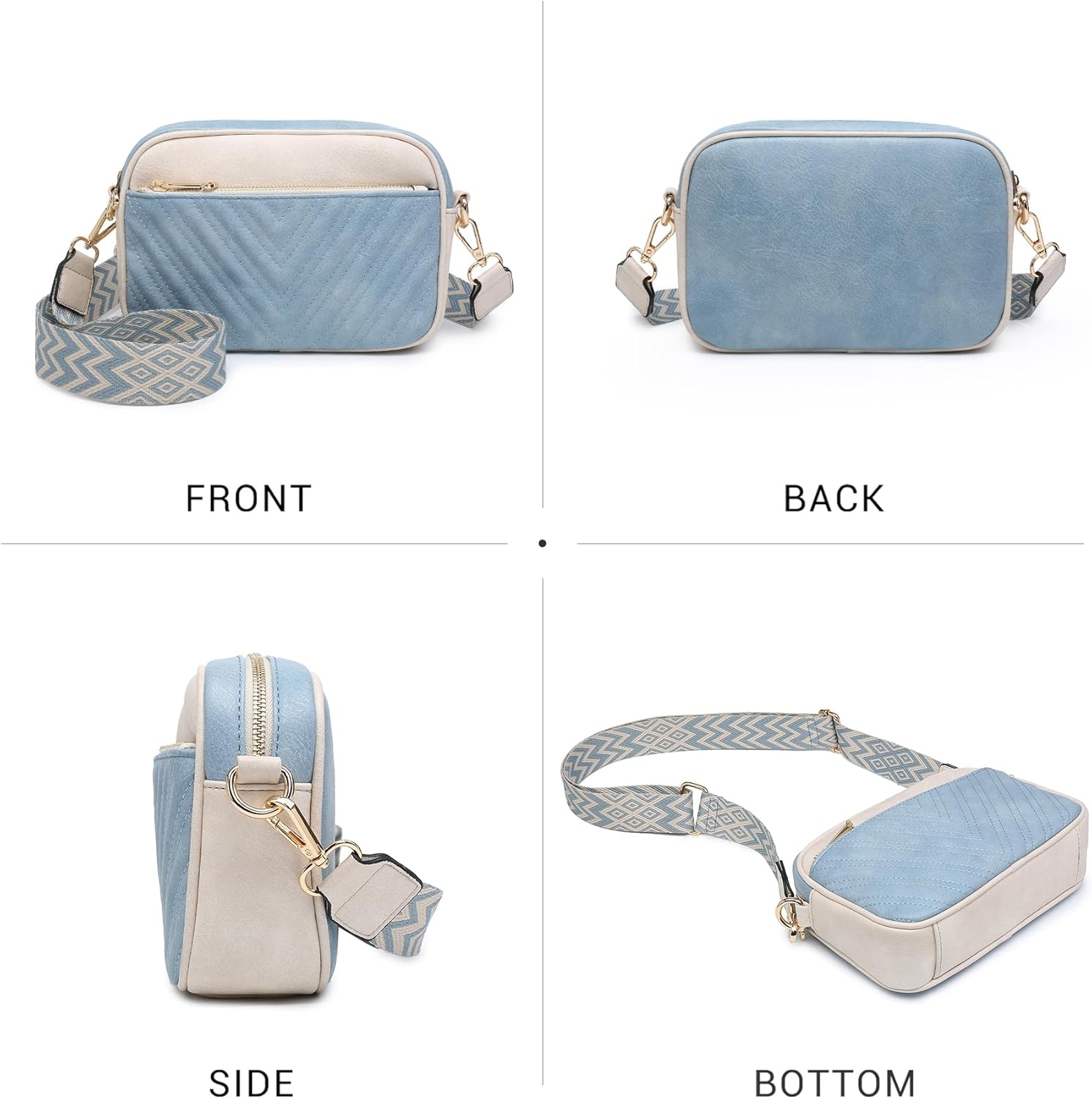 VONMAY Quilted Crossbody Bags for Women Vegan Leather Purses Handbags Small Shoulder Handbags with Wide Strap | casual crossbody bag, Adjustable Strap, Multi-Pocket, lightweight bag, quilted vegan purse, travel crossbody bag