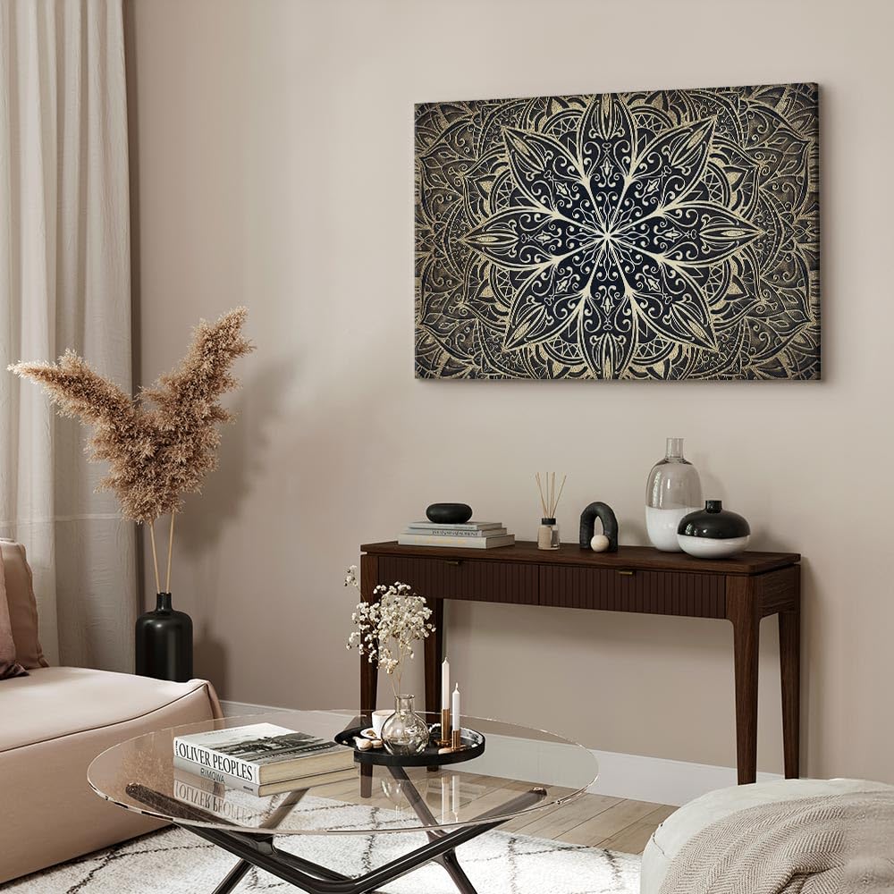 murando Quadro Mandala 120x80 cm 1 Pezzo - Stampa su Tela Strutturata XXL Grande - Quadri Moderni Soggiorno Grandi - Stampe da Parete Murale Arte Moderno Pittura - Orient Zen Spa f-A-0637-b-b