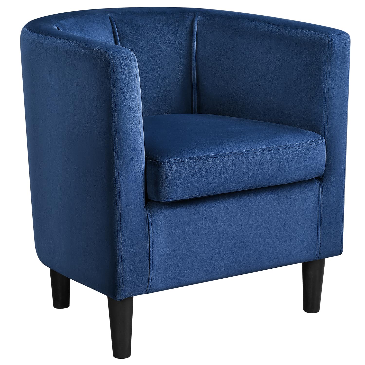Velvet Tub Chair, Modern Upholstered Armchair, Accent Club Sofa Chair for Living Room Bedroom Lounge Reception, Blue