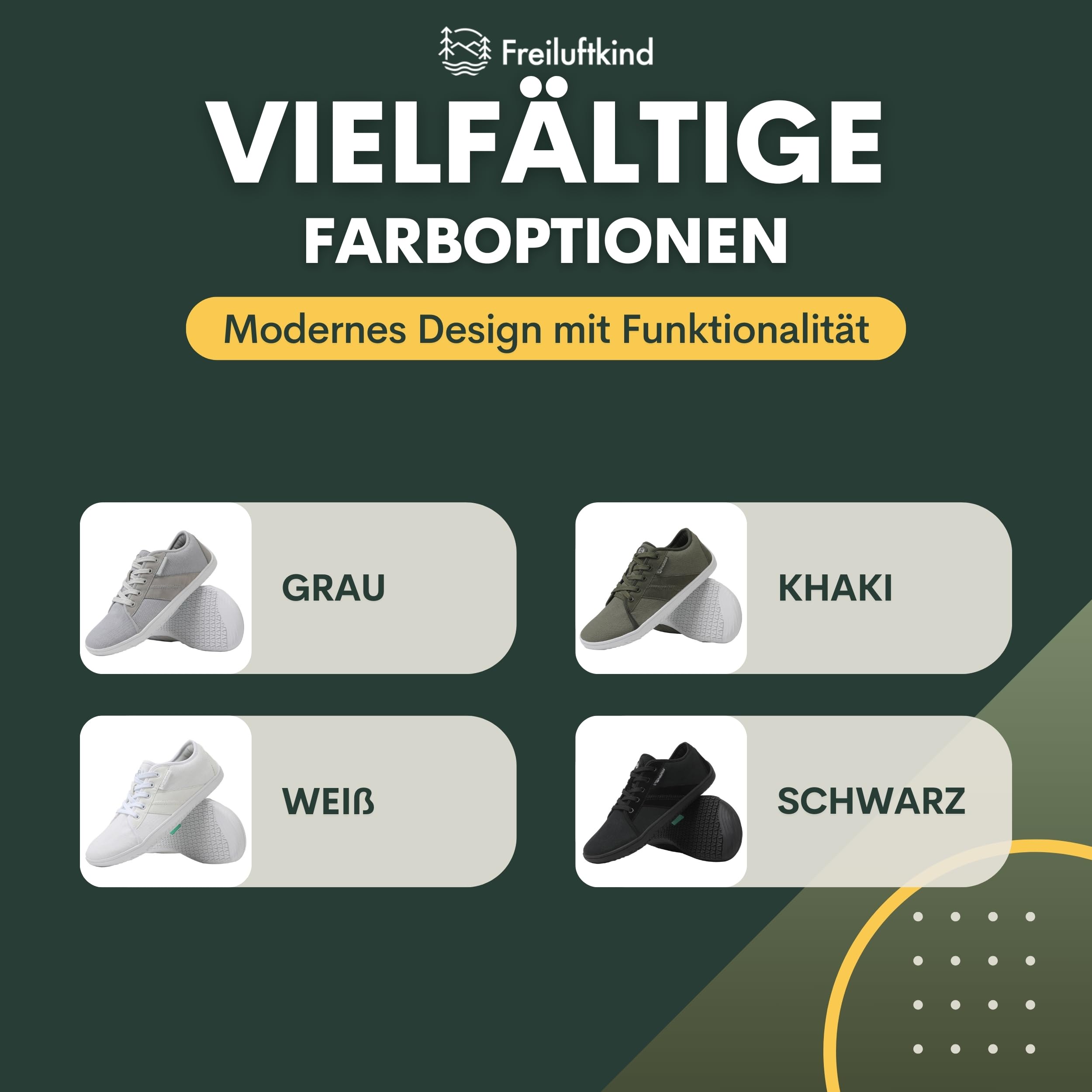 Freiluftkind® Baker – gesunde Barfußschuhe Sneaker – Sneaker Barfußschuh für den Alltag – Entlasten Füße, Gelenke & Körper – Barfußschuhe für Damen und Herren – Barfuss Schuhe