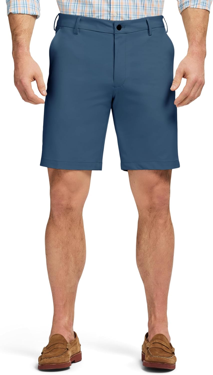 Izod Mens Non-Iron Stretch Straight Fit Flat Front Traveler Short
